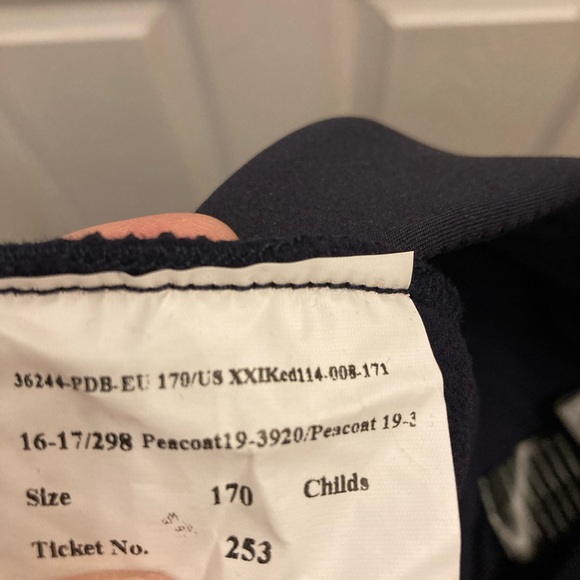 NWT Horze Equestrian knee patch winter tights Navy size 170/US 14-16 - Picture 8 of 9